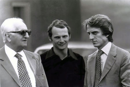 Enzo Ferrari, Niki Lauda ja Luca di Montezemolo. Foto: Ferrari